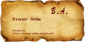 Biener Ádám névjegykártya